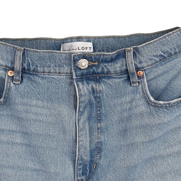 Women's High Rise Loft Straight Jeans Light Wash Blue Size 14, 32. - Picture 1 of 15
